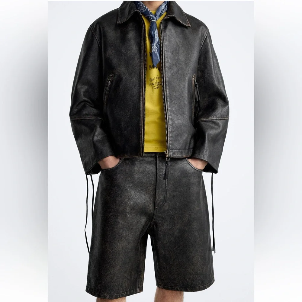 🔥Vintage Real Leather Shorts Pants New With Tags 🔥 - Picture 3 of 12